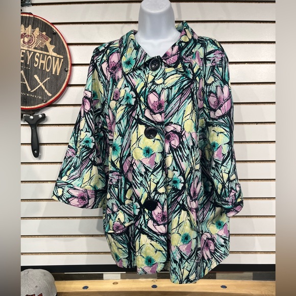 CJ Banks floral jacket size 3X - Picture 2 of 7